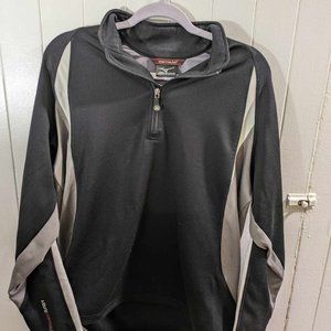 Mizuno Sweater Mens Med Black Long Sleeve Thermal Warmalite  1/4 Zip    Athletic